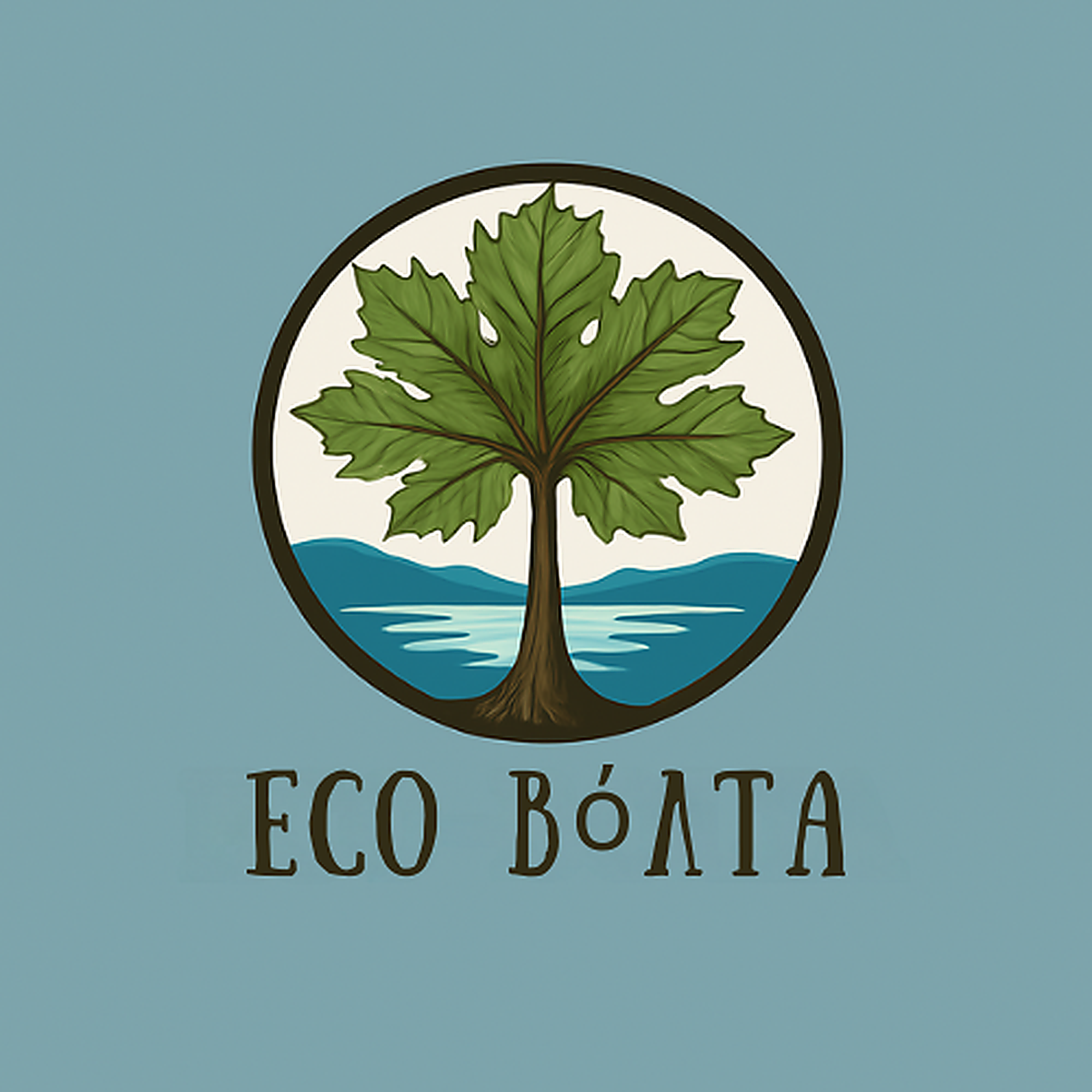 Λογότυπο ECO BOLTA για οικολογικά ταξίδια και βιώσιμες υπαίθριες εμπειρίες